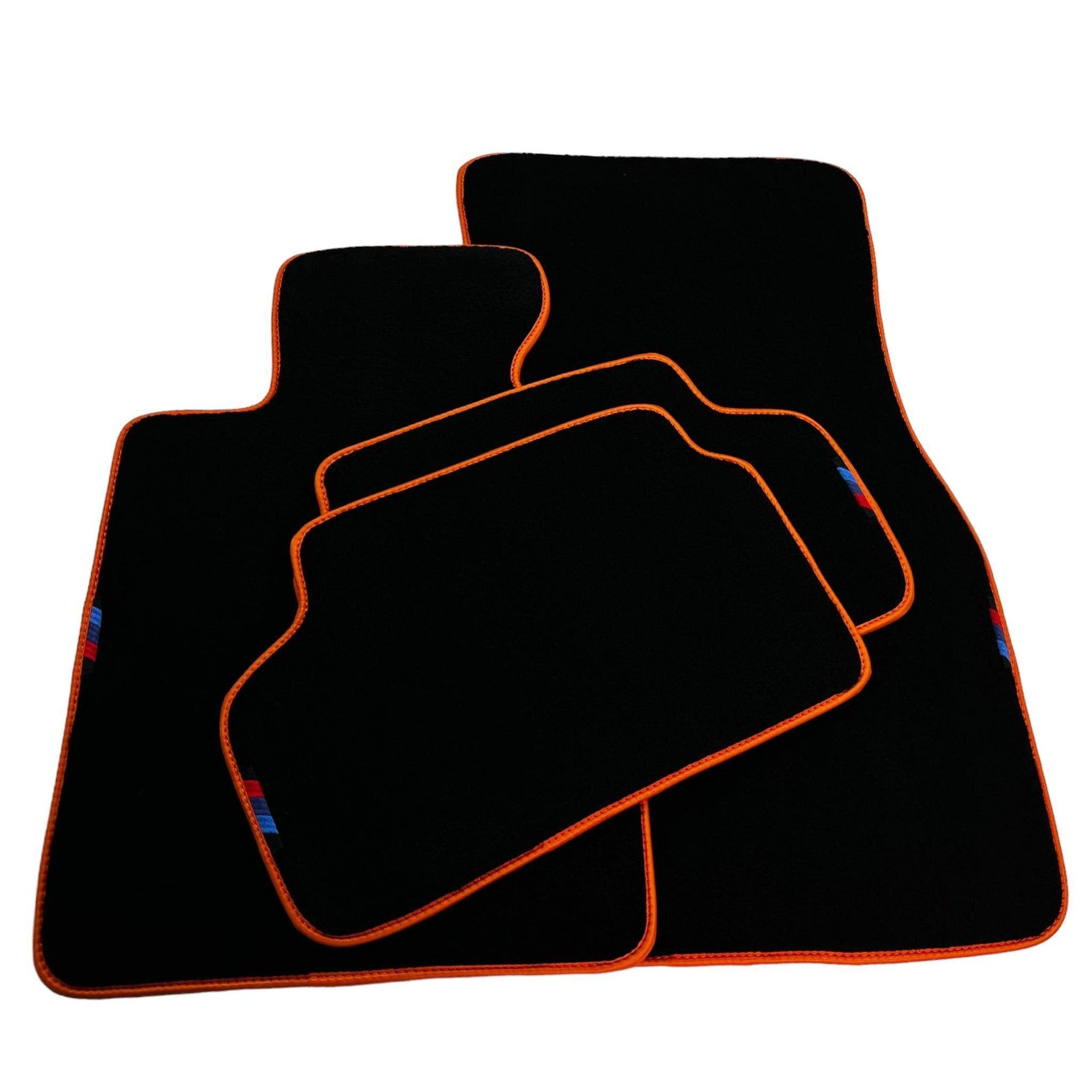 Black Floor Mats For BMW 8 Series Gran Coupe G16 | Orange Trim AutoWin Brand - AutoWin
