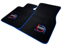 Black Floor Mats For BMW M3 E46 ER56 Design Limited Edition Blue Trim - AutoWin