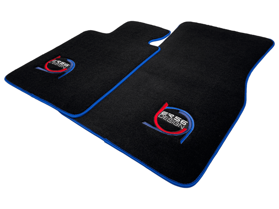 Black Floor Mats For BMW M5 E60 ER56 Design Limited Edition Blue Trim - AutoWin