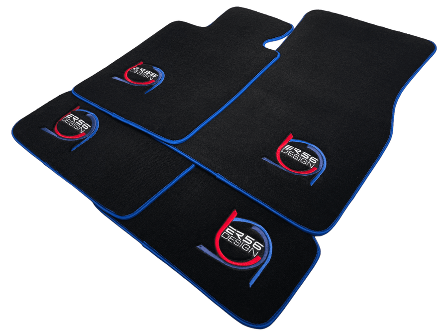 Black Floor Mats For BMW M5 E60 ER56 Design Limited Edition Blue Trim - AutoWin