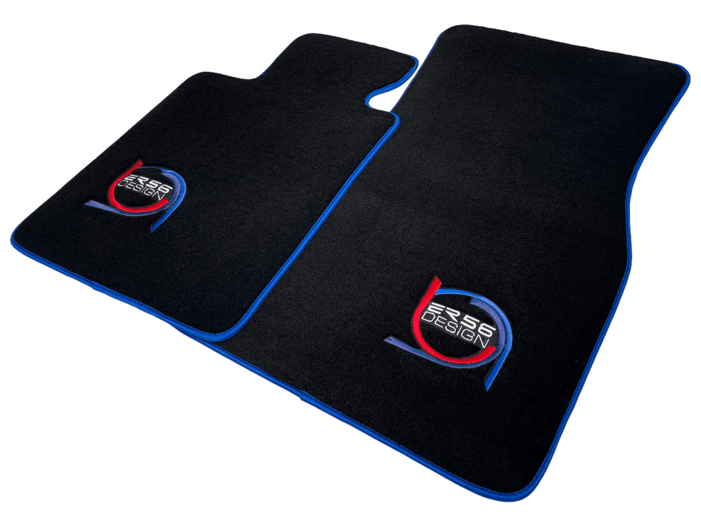 Black Floor Mats For BMW M5 Series F90 ER56 Design With Blue Trim - AutoWin