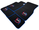 Black Floor Mats For BMW M6 E64 Convertible ER56 Design Limited Edition Blue Trim - AutoWin