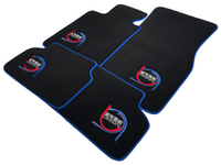 Black Floor Mats For BMW M8 F91 Convertible ER56 Design Limited Edition Blue Trim - AutoWin