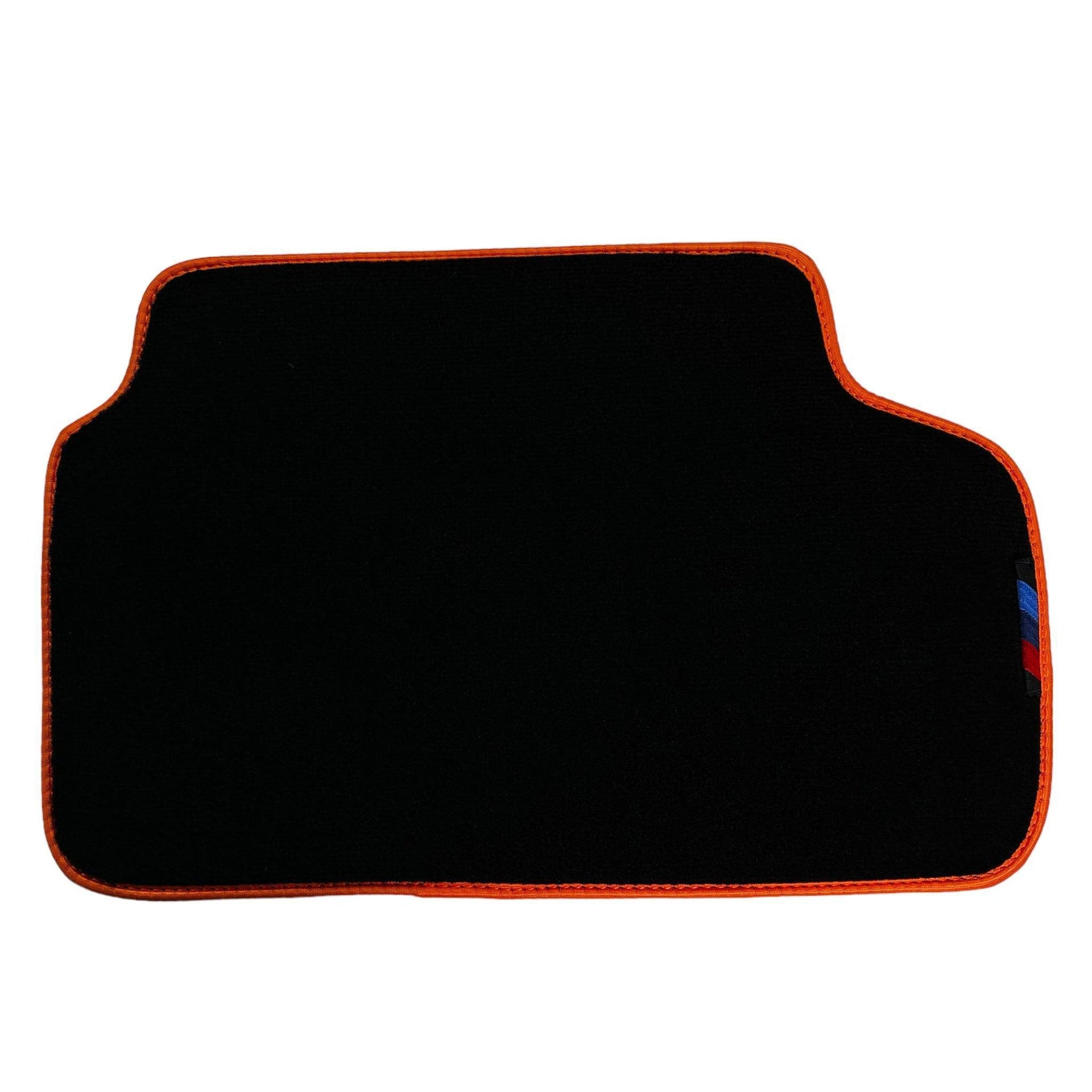 Black Floor Mats For BMW X5 Series E70 | Orange Trim - AutoWin
