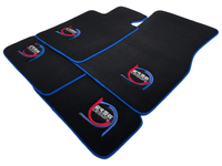 Black Floor Mats For BMW X6M E71 SUV ER56 Design Limited Edition Blue Trim - AutoWin