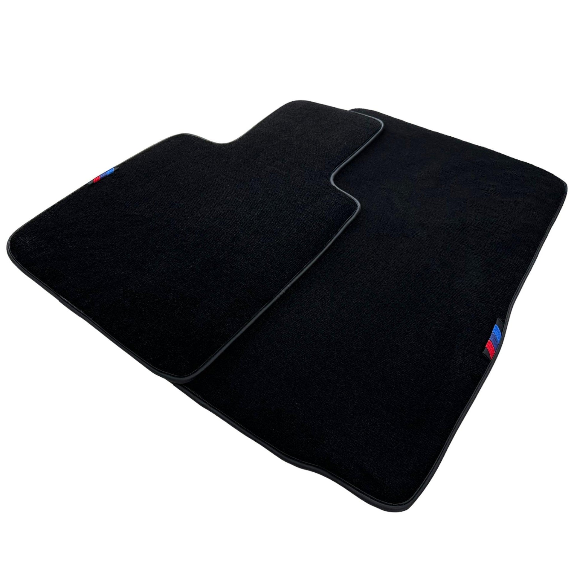 Black Floor Mats For BMW Z4 Series E85 Convertible (2003-2008) With 3 Color Stripes Tailored Set Perfect Fit - AutoWin