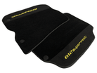 Black Floor Mats For Ferrari 812 Superfast With Alcantara Leather Yellow Edition - AutoWin