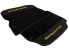 Black Floor Mats For Ferrari 812 Superfast With Alcantara Leather Yellow Edition - AutoWin