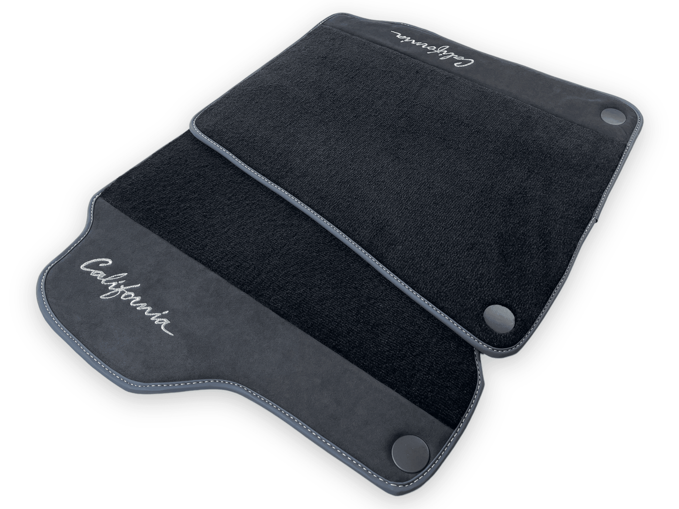 Black Floor Mats For Ferrari California 2008-2014 With Alcantara - AutoWin