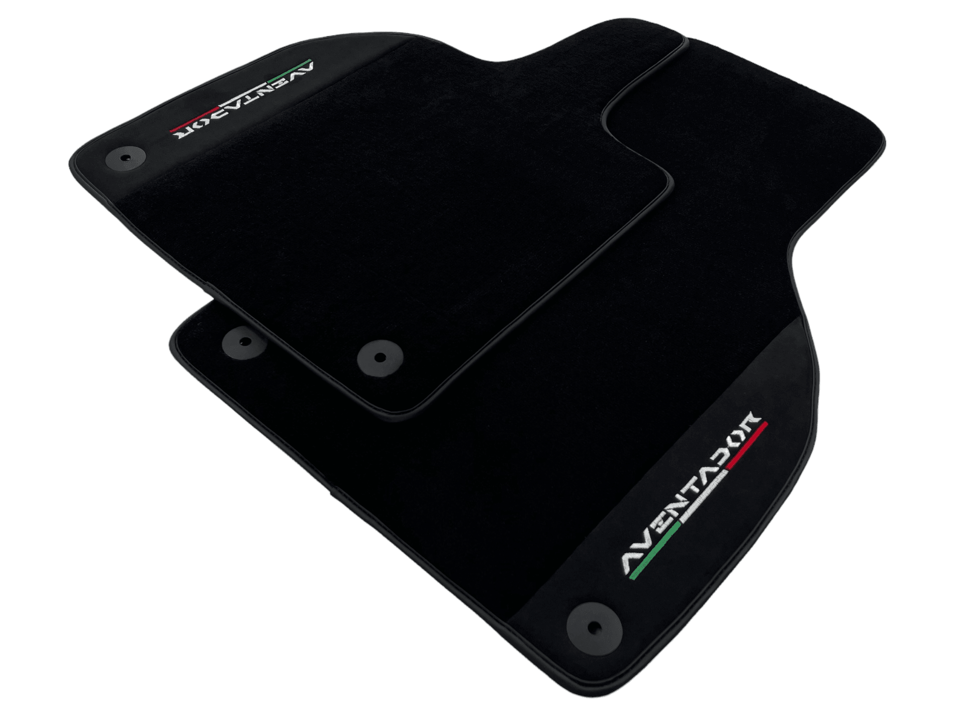 Black Floor Mats for Lamborghini Aventador With Alcantara Leather - AutoWin