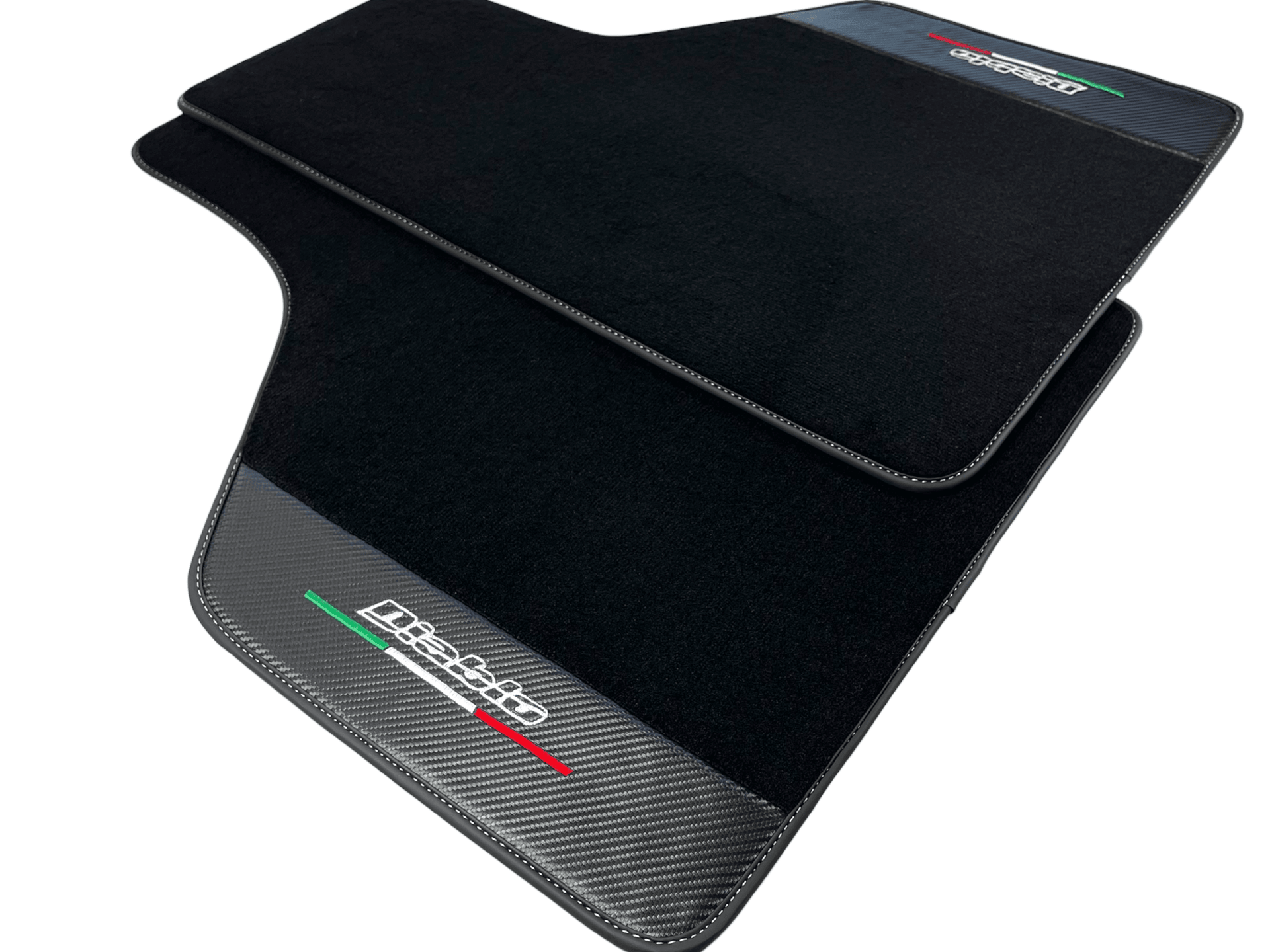Black Floor Mats for Lamborghini Diablo 1990-2001 With Carbon Fiber Leather - AutoWin