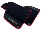 Black Floor Mats for Lamborghini Huracan with Alcantara Leather And Red Trim - AutoWin