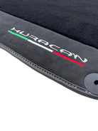 Black Carpet Floor Mats for Lamborghini Huracan with Alcantara Leather - AutoWin