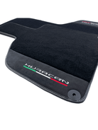 Black Carpet Floor Mats for Lamborghini Huracan with Alcantara Leather - AutoWin