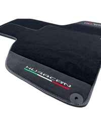 Black Carpet Floor Mats for Lamborghini Huracan with Alcantara Leather - AutoWin