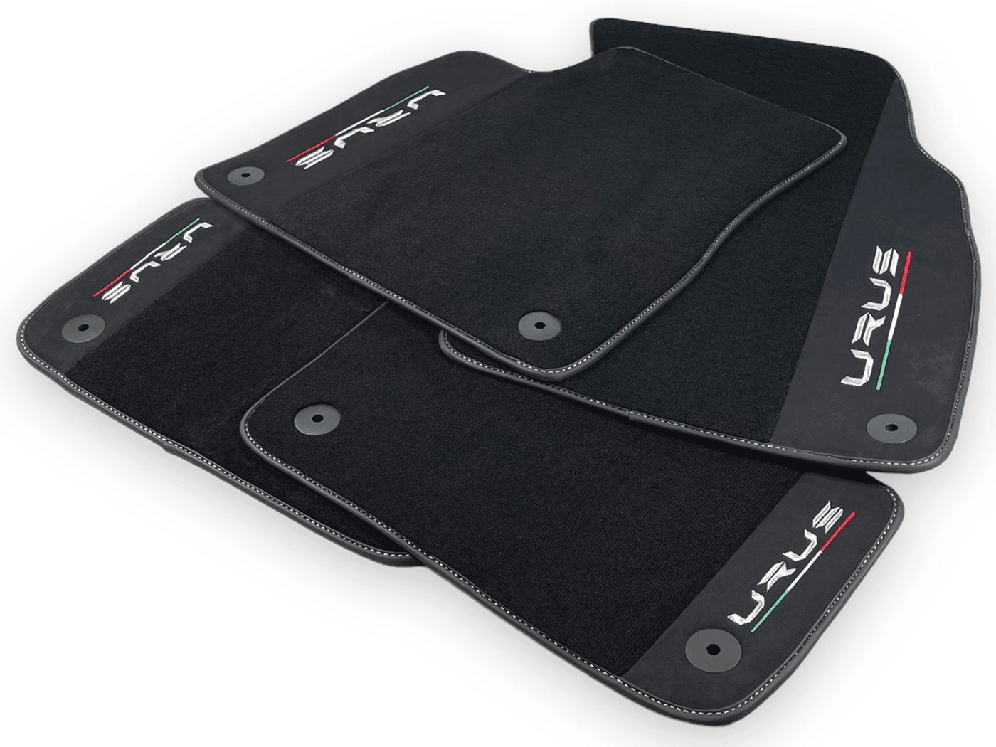 Black Floor Mats For Lamborghini Urus With Alcantara Leather - AutoWin