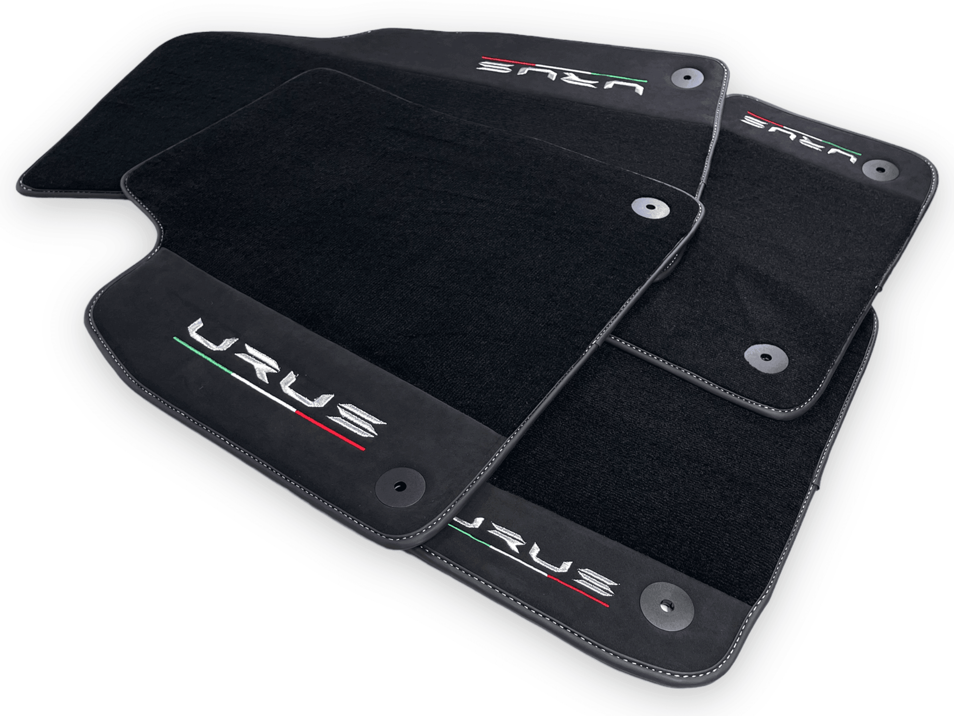 Black Floor Mats For Lamborghini Urus With Alcantara Leather - AutoWin