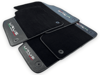Black Floor Mats For Lamborghini Urus With Carbon Fiber Leather - AutoWin