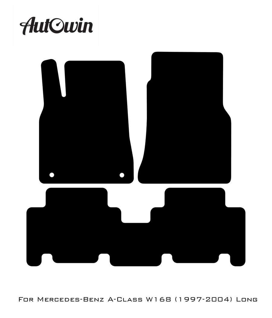 Black Floor Mats For Mercedes Benz A-Class W168 (1997-2004) | AutoWin Edition - AutoWin