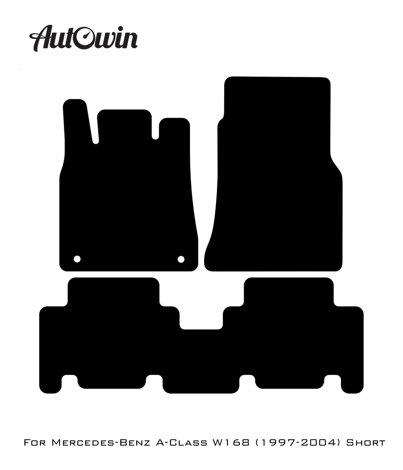 Black Floor Mats For Mercedes Benz A-Class W168 (1997-2004) | AutoWin Edition - AutoWin