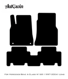 Black Floor Mats For Mercedes Benz A-Class W168 (1997-2004) | Fighter Jet Edition - AutoWin