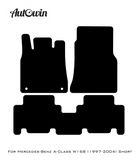 Black Floor Mats For Mercedes Benz A-Class W168 (1997-2004) | Fighter Jet Edition - AutoWin