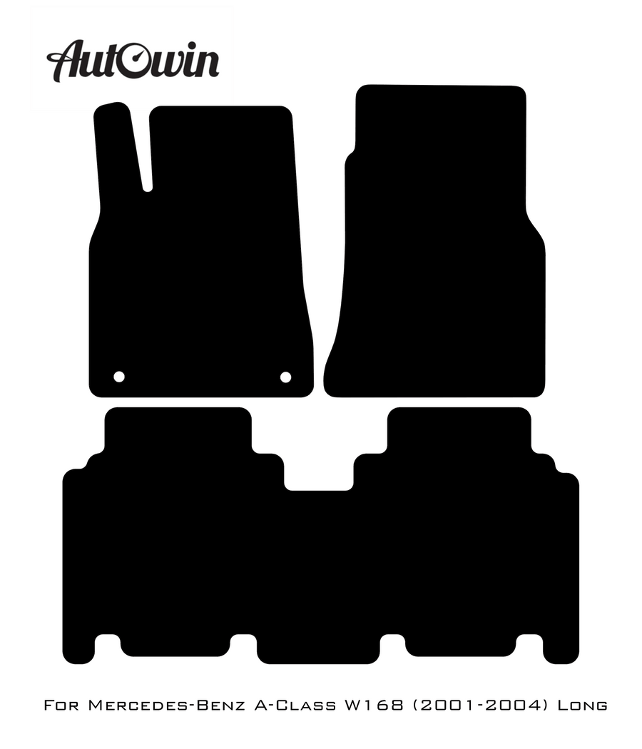 Black Floor Mats For Mercedes Benz A-Class W168 (2001-2004) | AutoWin Edition - AutoWin