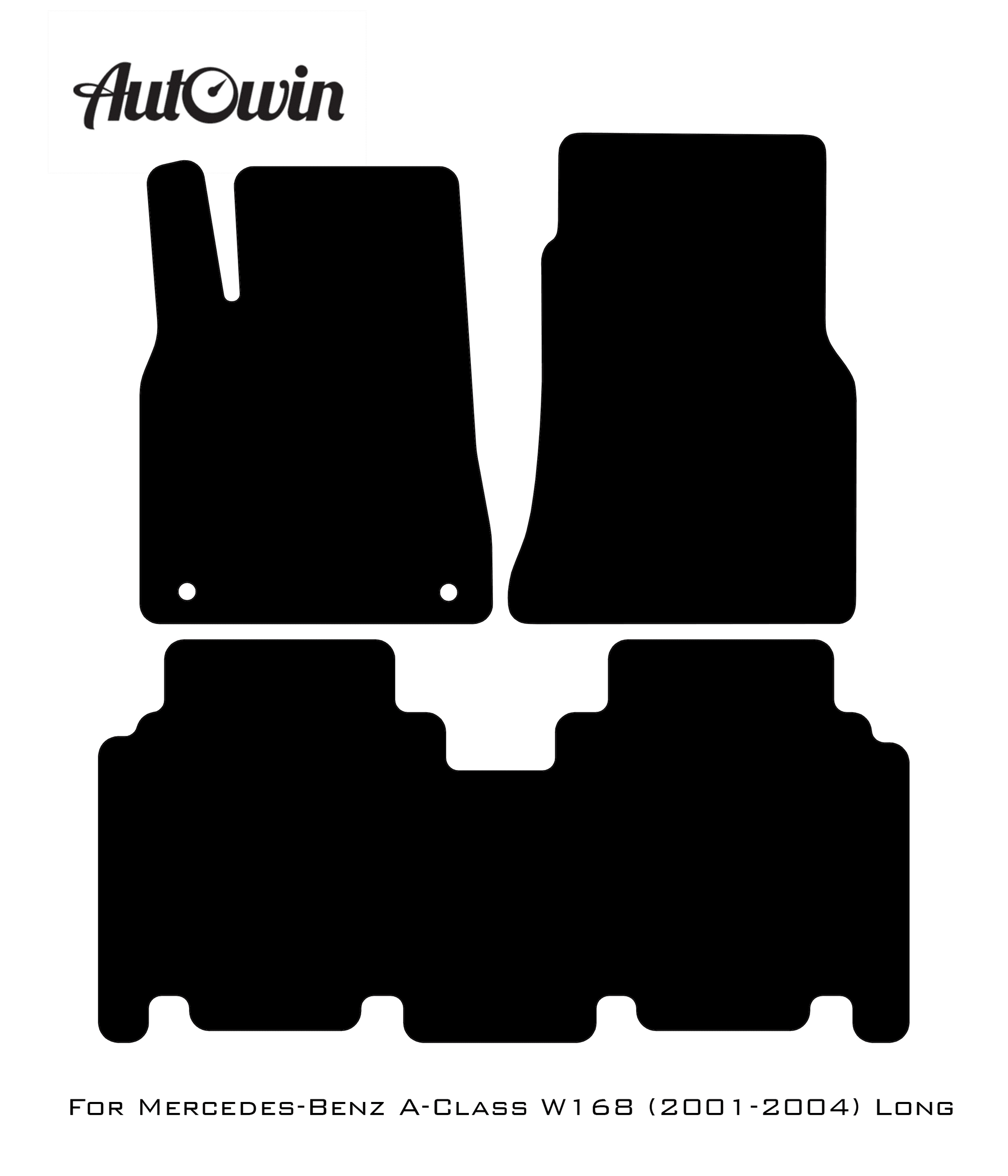 Black Floor Mats For Mercedes Benz A-Class W168 (2001-2004) | Fighter Jet Edition - AutoWin