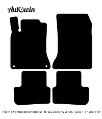 Black Floor Mats For Mercedes Benz B-Class W246 (2011-2019) | AutoWin Edition - AutoWin