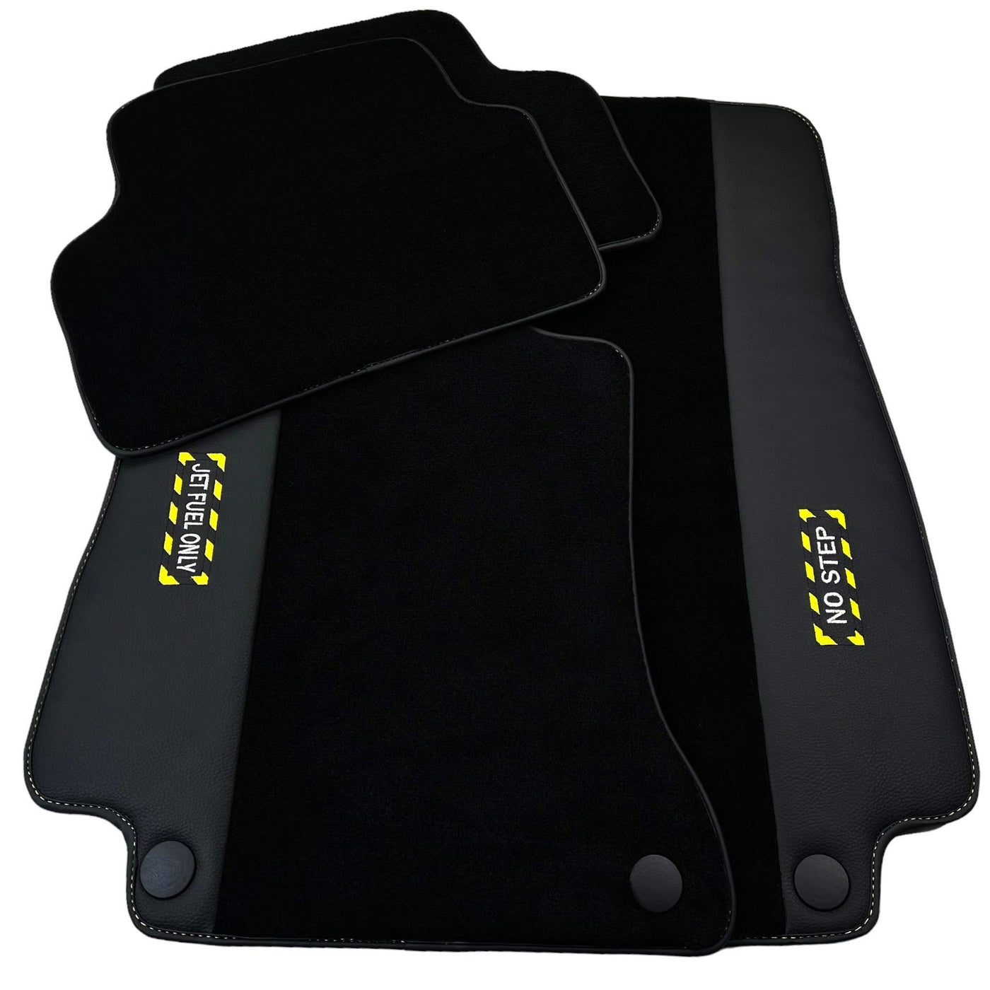 Black Floor Mats For Mercedes Benz C-Class C205 Coupe (2015-2018) | Fighter Jet Edition - AutoWin