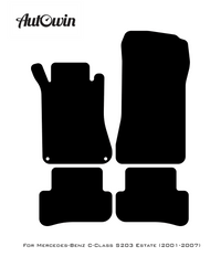 Black Floor Mats For Mercedes Benz C-Class S203 Estate (2001-2007) | AutoWin Edition - AutoWin