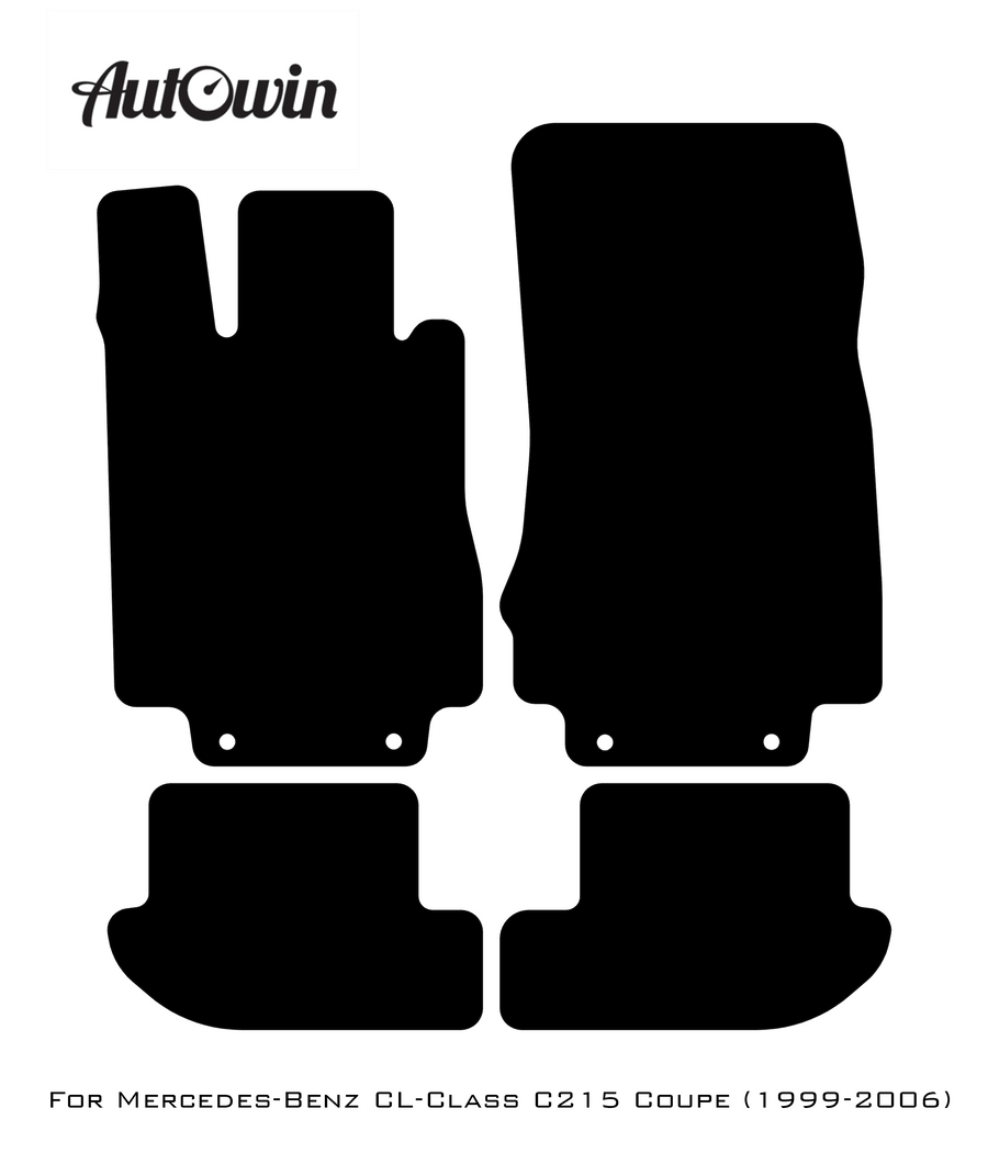 Black Floor Mats For Mercedes Benz CL-Class C215 Coupe (1999-2006) | AutoWin Edition - AutoWin