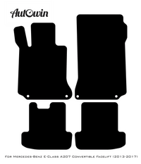 Black Floor Mats For Mercedes Benz E-Class A207 Convertible Facelift (2013-2017) | Fighter Jet Edition - AutoWin