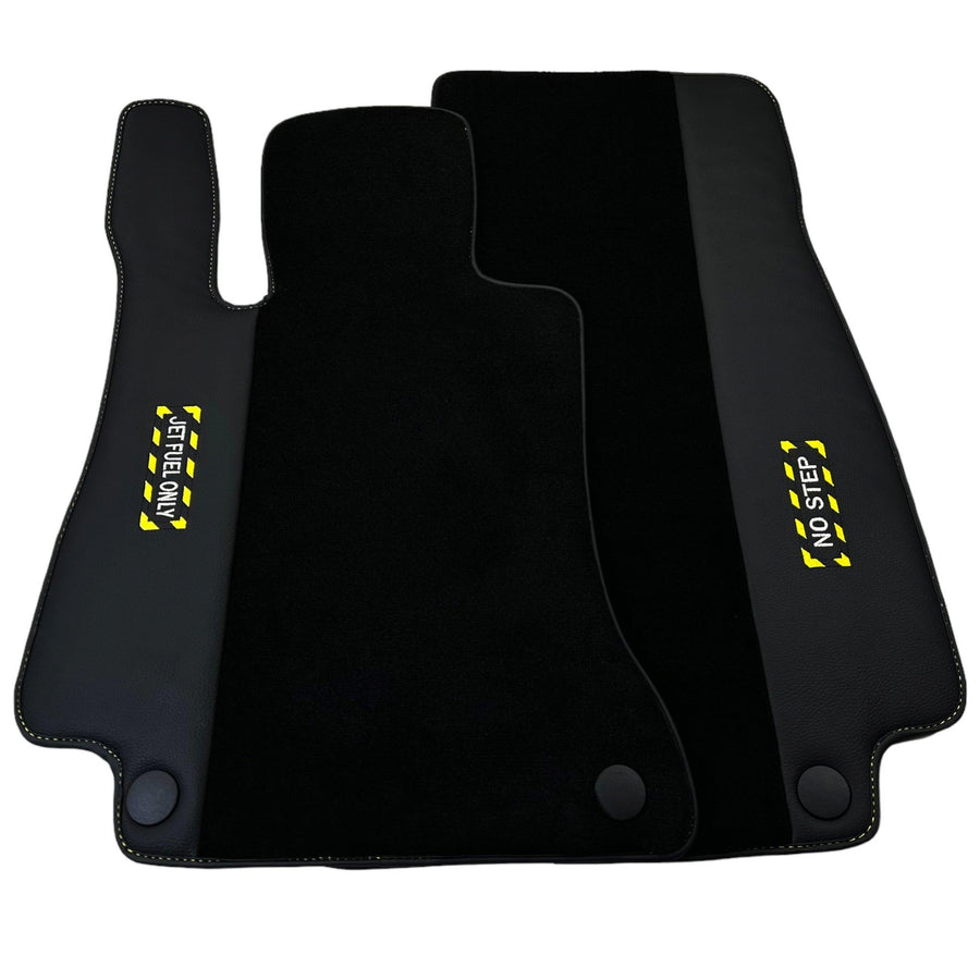 Black Floor Mats For Mercedes Benz E-Class C207 Coupe Facelift (2013-2017) | Fighter Jet Edition - AutoWin