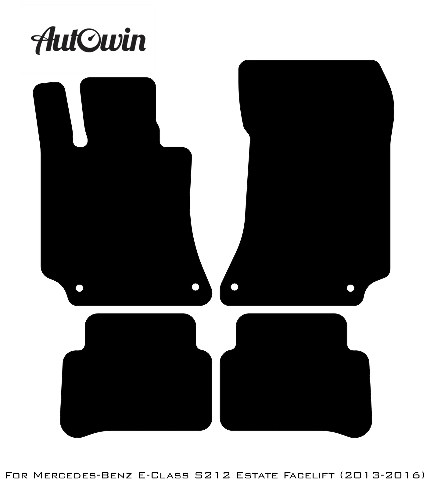 Black Floor Mats For Mercedes Benz E-Class S212 Estate Facelift (2013-2016) | Fighter Jet Edition - AutoWin