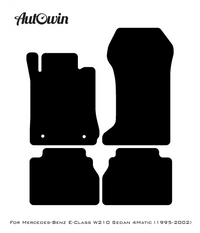 Black Floor Mats For Mercedes Benz E-Class W210 Sedan 4Matic (1995-2002) | AutoWin Edition - AutoWin