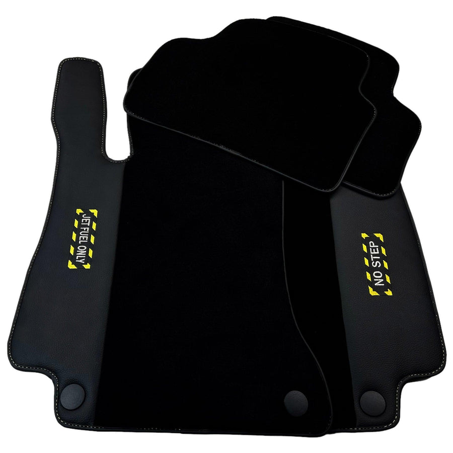Black Floor Mats For Mercedes Benz E-Class W214 Sedan (2023-2024) Hybrid | Fighter Jet Edition - AutoWin
