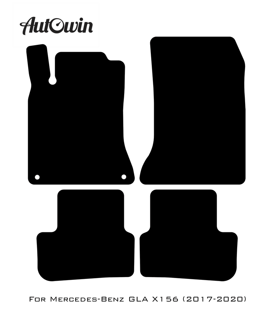 Black Floor Mats For Mercedes Benz GLA-Class X156 (2017-2020) | AutoWin Edition - AutoWin