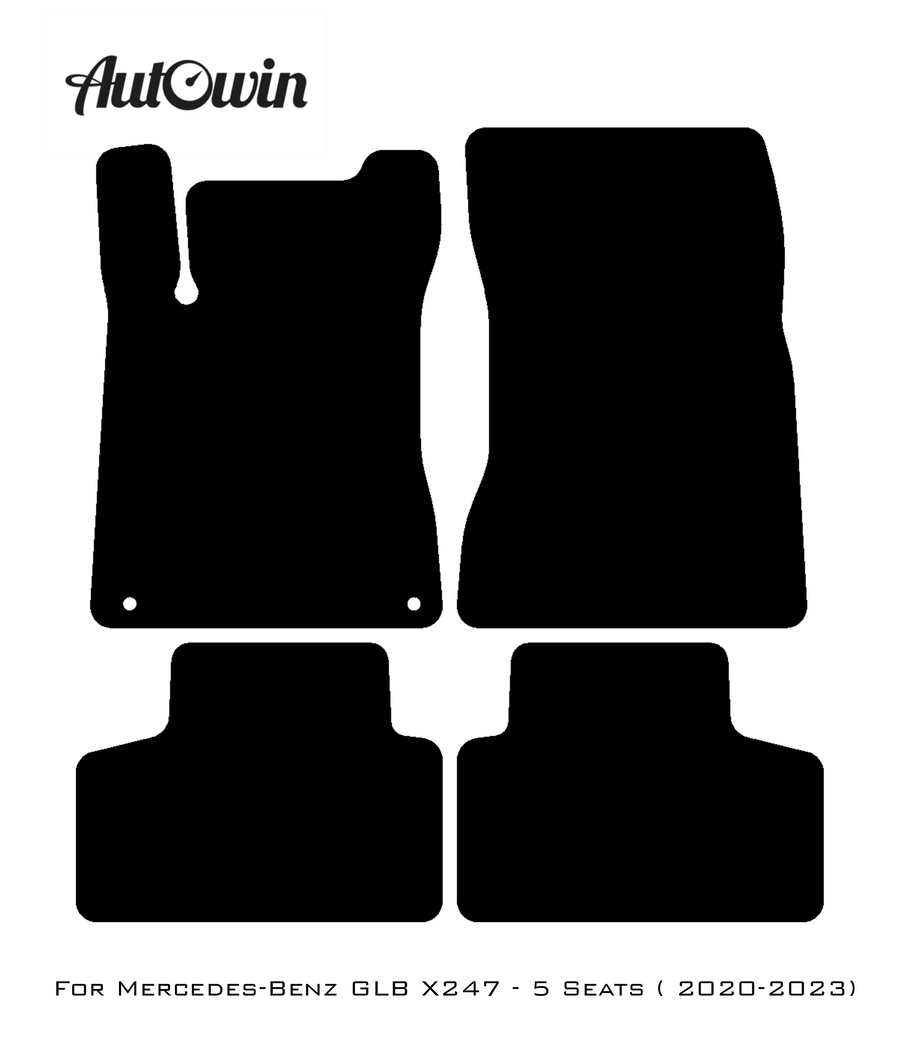 Black Floor Mats For Mercedes Benz GLB-Class X247 (2020-2023) | AutoWin Edition - AutoWin
