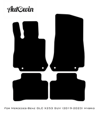 Black Floor Mats For Mercedes Benz GLC-Class X253 SUV (2019-2023) Hybrid | Fighter Jet Edition - AutoWin