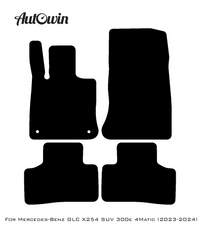Black Floor Mats For Mercedes Benz GLC-Class X254 SUV 300e 4Matic (2023-2024) | AutoWin Edition - AutoWin