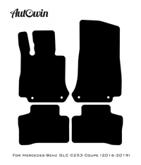 Black Floor Mats For Mercedes Benz GLE-Class C167 Coupe - 5 Seats (2020-2023) Hybrid | Fighter Jet Edition - AutoWin