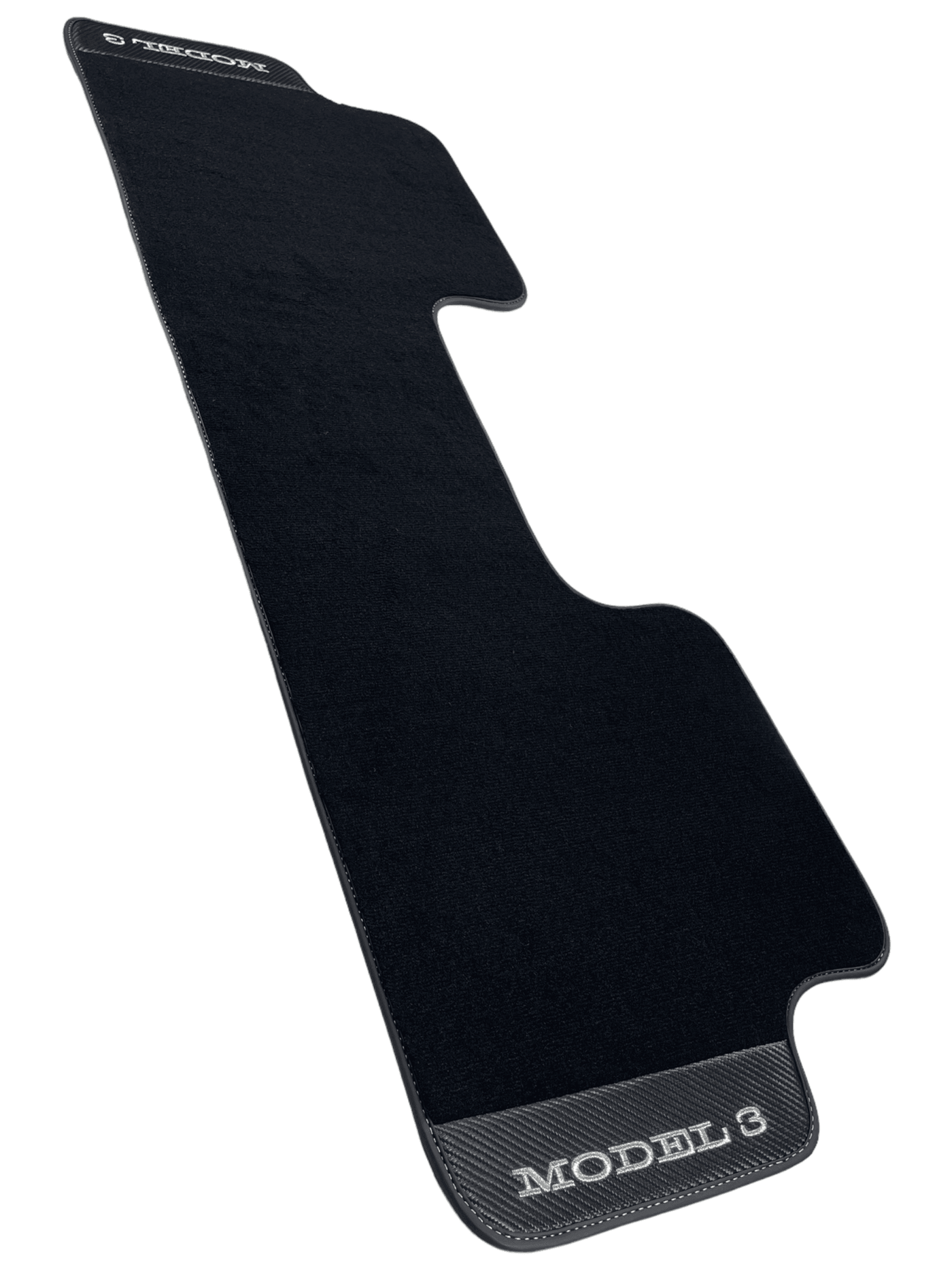 Black Floor Mats For Tesla Model 3 With Carbon Fiber Leather - AutoWin