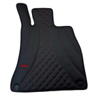Black Leather Floor Mats For Mercedes Benz E-Class W210 Sedan (1995-2002) | ER56 Design - AutoWin