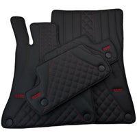 Black Leather Floor Mats For Mercedes Benz E-Class W210 Sedan 4Matic (1995-2002) | ER56 Design - AutoWin
