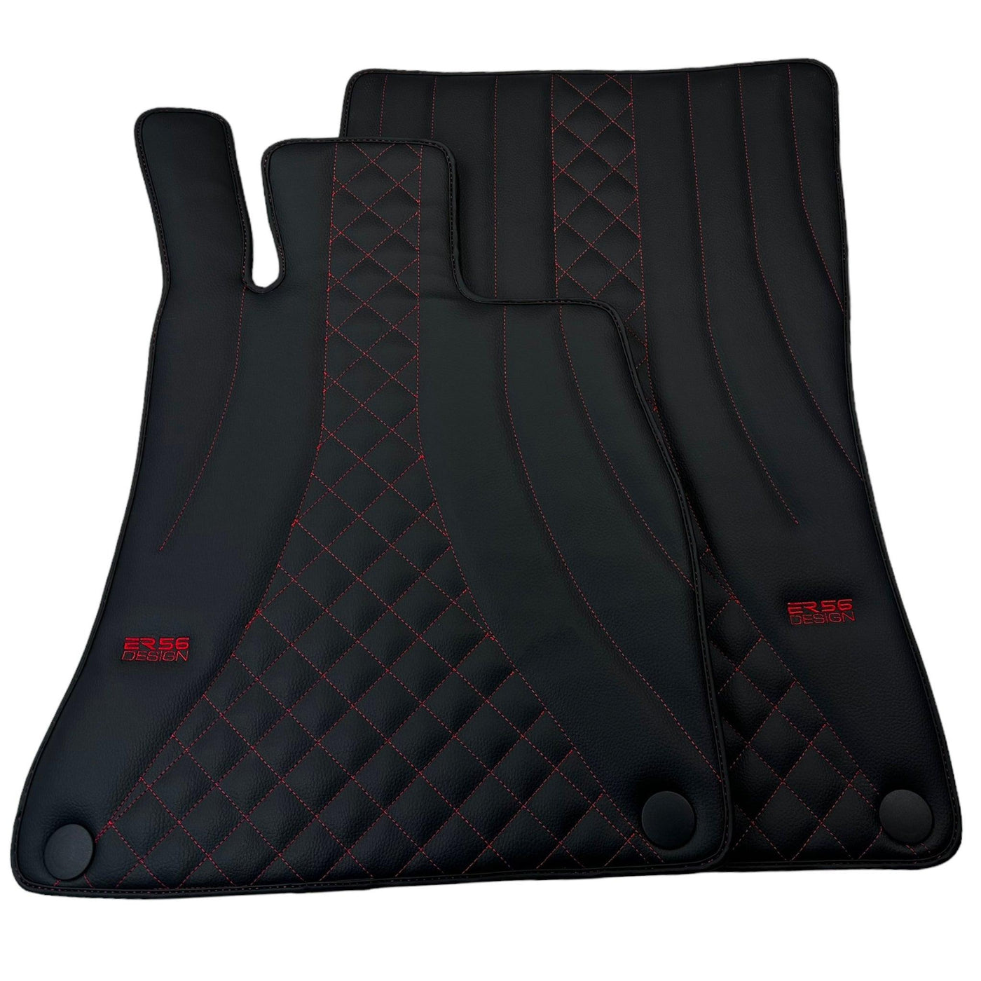 Black Leather Floor Mats For Mercedes Benz E-Class W211 Sedan (2002-2009) | ER56 Design - AutoWin