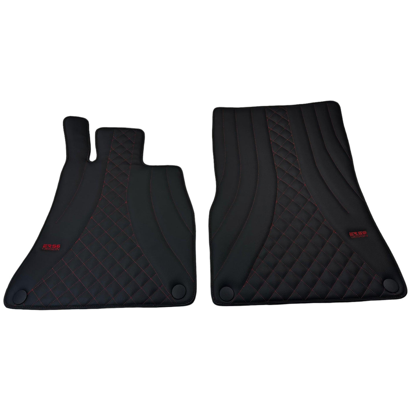 Black Leather Floor Mats For Mercedes Benz E-Class W214 Sedan (2023-2024) Hybrid | ER56 Design - AutoWin