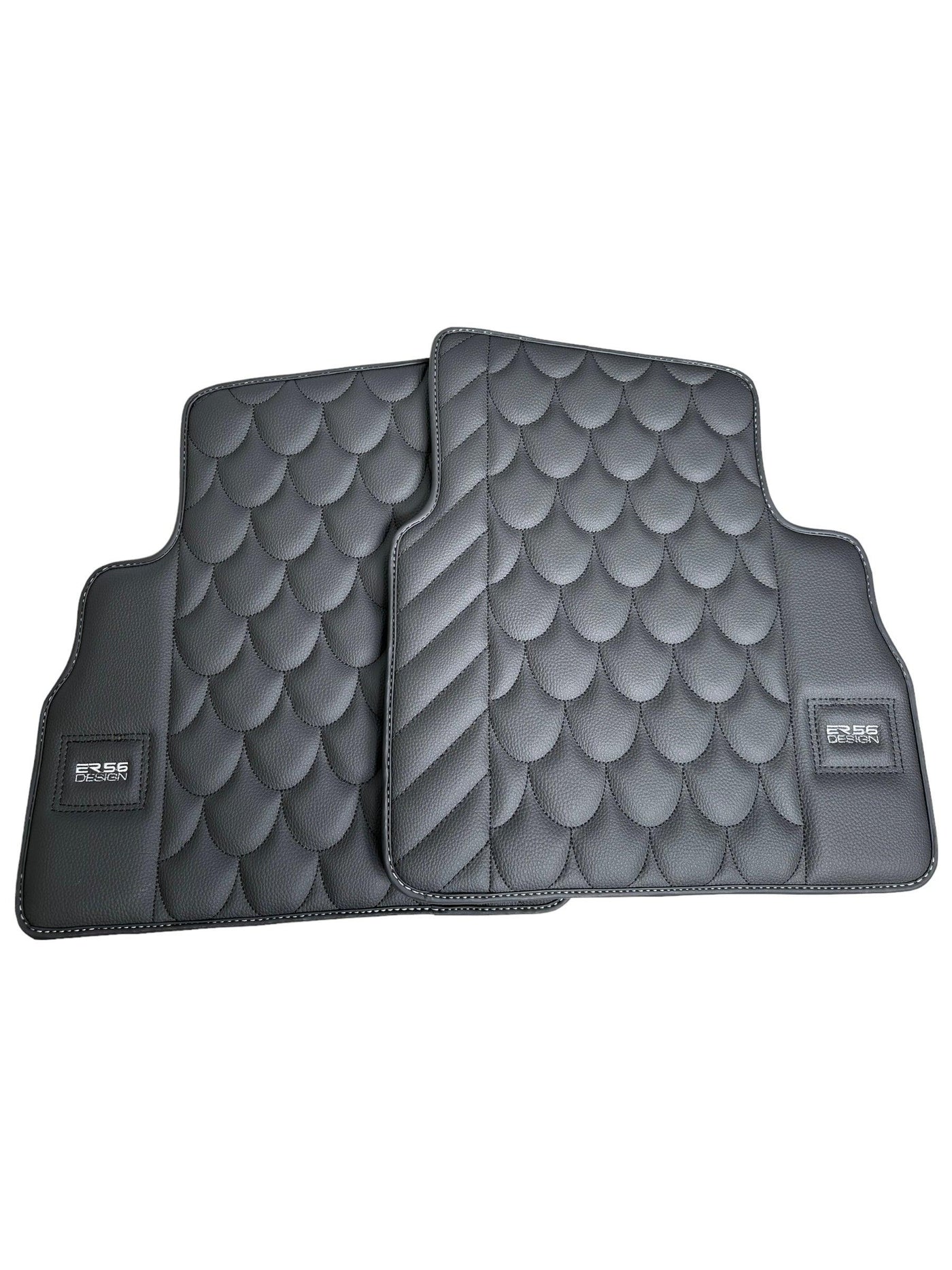 Black Leather Floor Mats For Mercedes-Benz G Class 2019-2022 W463 ER56 Design - AutoWin