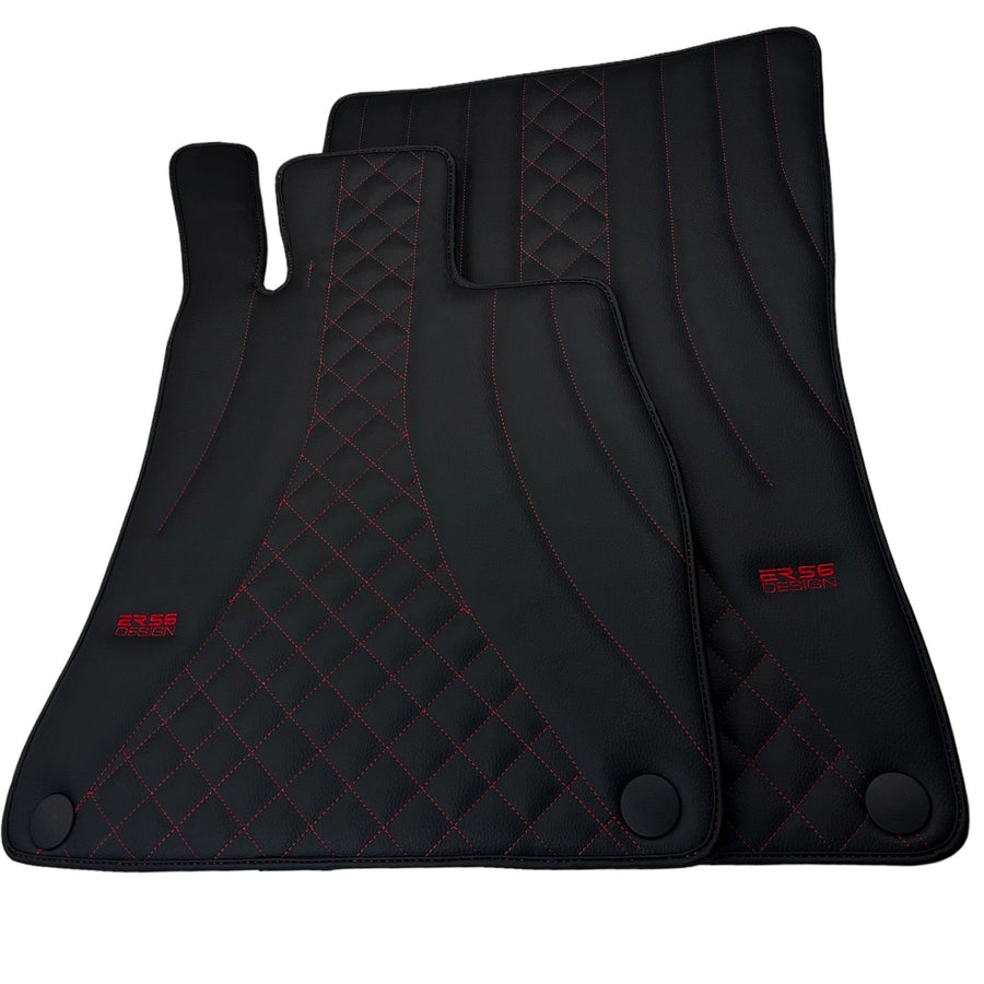 Black Leather Floor Mats For Mercedes Benz GLE-Class C292 Coupe (2015-2020) | ER56 Design - AutoWin