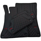 Black Leather Floor Mats For Mercedes Benz S-Class W220 (1998-2005) Short Wheelbase | ER56 Design - AutoWin